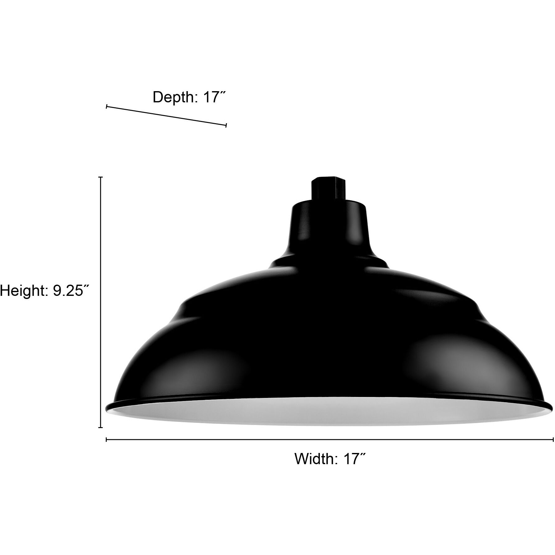 R Series Satin Black 17 inch Aluminum Warehouse Shade